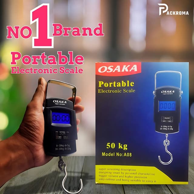 OSAKA Portable Electronic Hanging Scale 50KG (Model A08) – Digital Luggage & Weight Scale Bangladesh