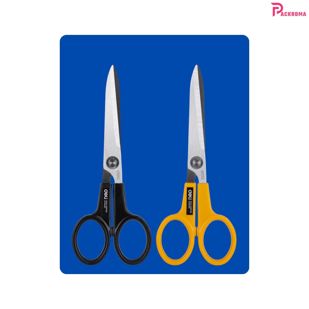 Deli Stainless Steel Scissors 8 Inch | Heavy Duty Office & Packaging Scissor thumbnail 2