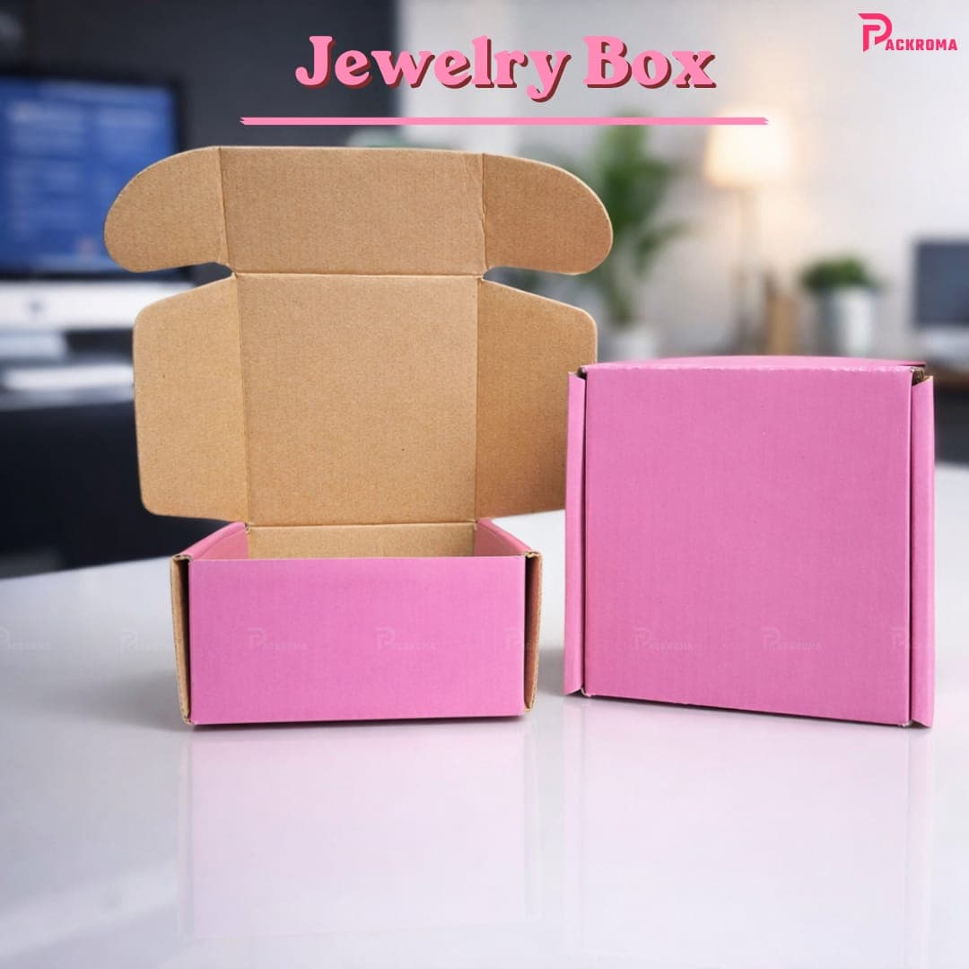 Premium 4"×4"×2" Pink Jewelry Box –Die-Cut Elegant Gift Packaging Box (4/4/2) thumbnail 2