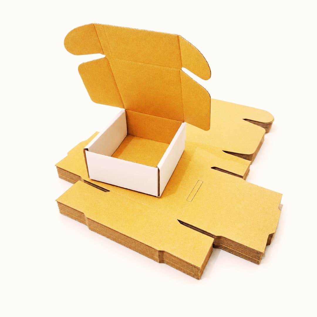 4"×4"×2" Jewelry Box – Die-Cut White & Brown Gift Packaging Box (4/4/2) thumbnail 4
